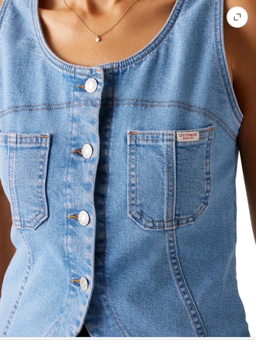 Levi Strauss Signature Women's Vintage Summer Vest, Size Small NWT